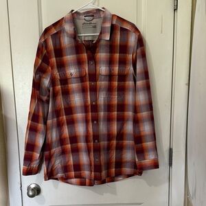 Eddie Bauer Long Sleeve Button Up Shirt Outdoors Hiking Golf Fishing